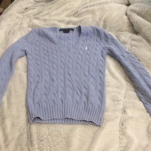 Light blue knitted polo